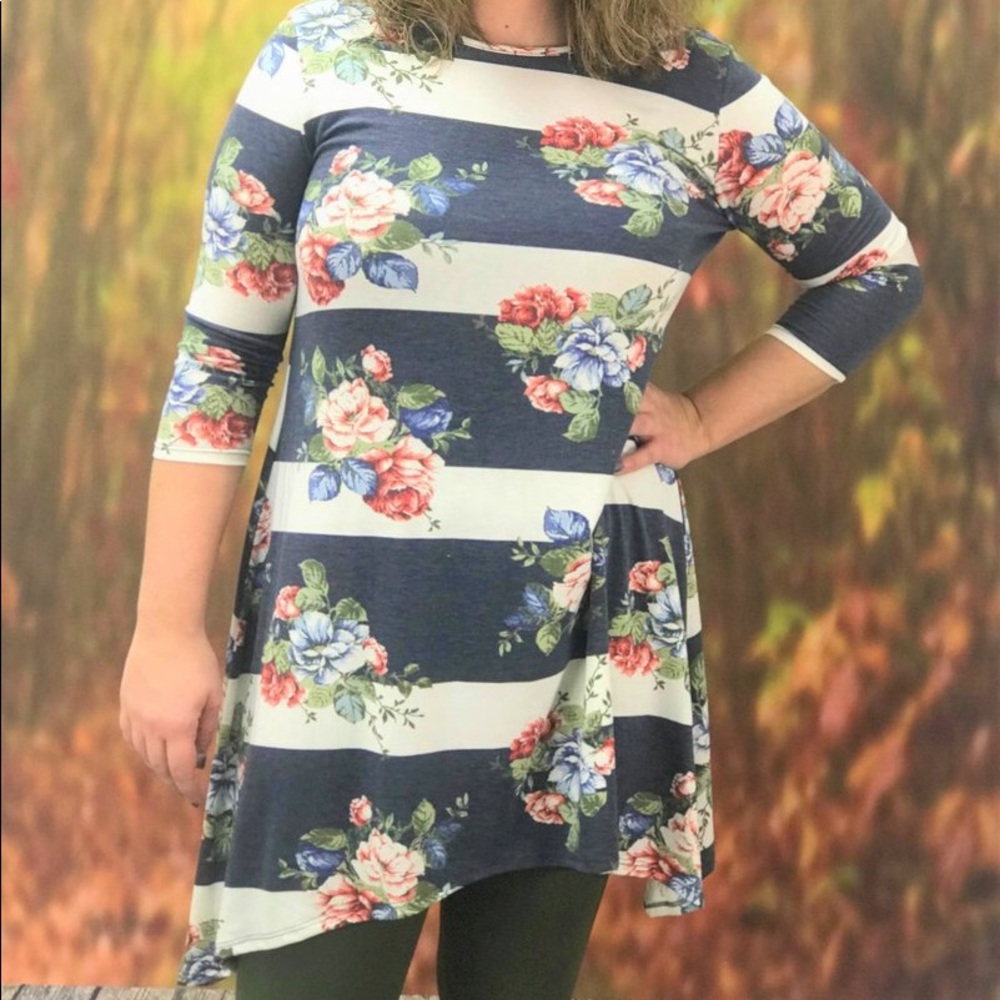 Sawyer Denim Blue Floral Dress